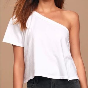 Free People Aubrey one shoulder t shirt